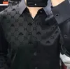 メンズドレスカジュアルシャツ高級ハイエンドスリムシルクTシャツ長袖カジュアルビジネス服格子縞のブランドメンズカジュアルシャツ
