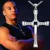 Men 316L Stainless Steel Europe/America Hip Hop Fashion Personalized Crystal Fashion Cross Pendant Necklaces for Men