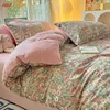 Dört parçalı yatak sayfası bir taraf set tüm pamuk b tarafı süt kadife ev tekstil kış sıcaklığı pamuk peluş tutma set yatak ekleme 240111