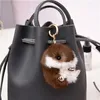 Verklig äkta Mink Fur Hamster Mouse Toy Doll Pompom Ball Bag Charm Keychain Pendant Keyring200p