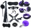 12 datorer Set nylon plysch sexleksaker för vuxna kvinnor handbojor piska mun gag rep erotisk bdsm bondage med metall anal svans räv y2009965968