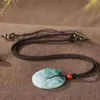 Anhänger, echter natürlicher Jade-Donut-Anhänger für Damen und Herren, Jadeit-Blumen-Anhänger, Charms, echter chinesischer Jadestein, Zubehör, Schmuck