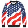 Mody Mężczyźni/Kobiety American Flag Print TrackSuits Crewneck Bluza 2PCS Pullover Joggers Zestaw Plus S-XXL R2393 240111