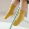 5 Pairs/lot Spring Autumn Children Clothing Baby Socks Cotton Soft Elastic Solid Color Middle Tube born Boy Girl 240111