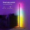 Lampada da terra angolare 1pz/2pz, lampada angolare LED RGBIC intelligente da 1,5 m/59 pollici con app e telecomando, luce ambientale che cambia colore con sincronizzazione musicale, facile da installare