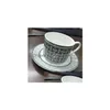 Tazze Piattini Classico Europeo Bone China Piatti da caffè e da tavola Piatti Set da tè pomeridiano Cucina di casa con confezione regalo Drop Deli Dhiot