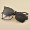 Gmei 2 en 1 lunettes de soleil polarisées à clipser pour hommes cadre carré en plastique femmes myopie optique lunettes de Prescription montures 21103 240111