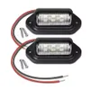 New 6 LED Car License Number Plate Lights Waterproof 12-24V Universal Truck RV Trailer Tail License Plate White Side Lamp Bulbs