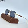 Sonnenbrille 2024 Oculos Mode für Männer Randlose Frauen Trending Quadratische Gläser Luxus Sun Lentes Vintage Gafas Lunette