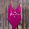 Women Swimodwear S-XL Wyściełana drużyna kąpielowa Bridebride Kobieta jednoczęściowa kostium kąpielowy Kobiet Bachelorette Party Monokini Beachwear