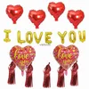 Autres fournitures de fête d'événement Saint Valentin Coeur Rouge Ballon Amant Parti Feuille Ballon Décorations De Plafond Ballon Ballon Suspendu Tourbillons Décor 28pcsvaiduryd