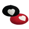 Dames artisanat laine feutre amour coeur conception mignon drôle peintre casquettes Beanie réglable femmes doux béret chapeau