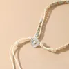 Strand yuokiaa clássico retro natural semi precioso pedra corte grânulo artesanal tecido pulseira de couro para homem e mulher presente de aniversário