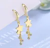 Boucles d'oreilles à clous pour femmes, couleur argent, cristal, perle ronde, pompon, étoile, charme coréen, bijoux de mariage, Eh604