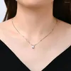 Chains 925 Silver 5mm Moissanite Diamond Necklace For Women Certified Original Rose Gold Plated Bull Head Pendant Choker Chain