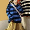 Men's Sweaters Trendy Autumn Sweater Loose Spring Warm Striped Anti-shrink Casual
