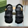 Denim sandals designers Shoes Top quality Classic buckle flat heel non slip Hook Loop Back Strap Casual Beach Sandal for Womens factory footwear 35-41