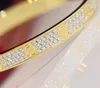 Pulsera con dijes de calidad de lujo, pulsera de oro rosa y platino con diamantes brillantes y una línea para mujer, regalo de joyería de boda con caja de sello PS3480