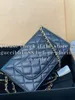 12A Definite Mirror Quality Designer-Geldbörse On Chian Bag Mini 19 cm Damen-Geldbörse aus Kaviar-Lammleder mit gesteppter Klappe, luxuriöse Handtaschen aus echtem Leder, schwarze Umhängetaschen