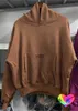 Men's Hoodies Sweatshirts 2023fw Brown Double Layer Ye Hoodie Men Women Oversize Blank Season 6 Heavy Fabric Hoody W Pulloversyolq