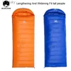 Sacs de couchage taille 225X90cm allongeant et élargissant adaptés aux personnes de grande taille sacs de couchage thermiques en duvet d'oie blanche de bonne qualité CampingL240111