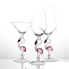 Vinglas med kreativ flamingo glas cup Bordeaux cocktail champagn bägge fest bar drickware bröllop gåvor hem dryck ware drop de dhop1