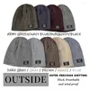 Baretten Fleece gevoerde gebreide Slouchy Caps voor heren Dames Winter Winddicht Stretch Hoed Thermische Dikke Trui Outdoor Ski Fietsen