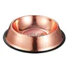 Dog Bowls Feeders Rose Gold Stainless Steel Dog Cat Bowl Non-Slip Durable Food Feeder Water Bowls For Cat Dogs Pet Feeding Drinking Suppliesvaiduryd