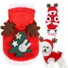 Abbigliamento per cani Costume natalizio Animale domestico Maglione per la stagione fredda Cappotto Cucciolo Babbo Natale Renna Vestito Felpa con cappuccio invernale Vestiti caldi per cani di piccola taglia