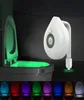 LED-toiletbril nachtlampje Bewegingssensor WC-licht 8 kleuren Verwisselbare lamp Batterij-aangedreven achtergrondverlichting voor toiletpot kind 101041891472