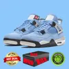 Met doos 4 4s basketbalschoenen voor heren dames gefokte militaire zwarte katten Red Thunder University Blue Sail heren dames trainers sneakers