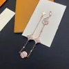 Avec boîte Designer Link Chain Bracelet Classique Vieille Fleur Femmes Mode Rose Gold Charm Bracelets Blanc Algues Bijoux