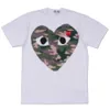 Designer TEE Com Des Garcons Twin Polka Dot Heart Short Sleeve T-shirt White Unisex Japan Best Quality EURO size