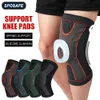 Pads 2pcs/coppia Sports Compression Knee Support Brace Patella Protector Knitting Silicone Spring Gambe Pad per andare in bicicletta da basket da corsa