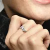 Neuankömmling Doppelherz Funkelnder Ring Massiv 925 Silber Frauen Freundin Geschenk Schmuck Für Pandor Liebhaber CZ Diamant Ringe mit Original-Set-Box