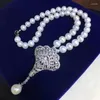 Pendentif Colliers Creux Scallop Shell Forme Sculpté Zircon Perle Collier Pour Femme Haute Bijoux Collier Cadeau De Vacances