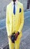 2020 Yellow Classy Wedding Tuxedos Groom Suits Side Vent Custom Made Groomsmen Boy Prom Party Suits JacketPantsVest Father Sui2665168