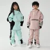 Winter Children Ski Suit Girls Boys Outdoor Snowboard Jacket Kids Skiing Set Overalls Warm Clothing Windproof Waterproof 240111