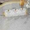 ティートレイトレイフルーツスナックは、結婚式の琥珀のためのプラッターボウルの保管容器を提供しています3