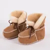 prima scarpa da passeggio invernale Stivali da bambino Vera pelle di lana pelliccia bambina bambina morbida Mocassini scarpe peluche Stivaletti da neonato in pelle di pecora 240110