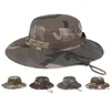 Camouflage Zonnehoed en Mesh Hoed voor Heren Dames Vissen Ontwerp Safari Pet met Zonbescherming Unisex Emmer Outdoor Boonie Hat8416039