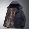 Herrjackor Autumn Winter Men Parkas utomhus vindbrytare fleece jacka bomull vadderad vindtät kappa tjock varm manlig kashmirfoder