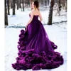 Robe De bal violette Quinceanera, à fleurs 3D, à volants et perles, robe princesse d'anniversaire, douce 16 ans