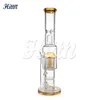 Glass Bong Water Pipe Straight Tube Water Bong 12 Tree Arms Perc Honeycomb Perc Hand Blown 420 Bong for Smoking with 18mm Joint Splash Guard Ice Catcher 16 Inches