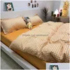 Conjuntos de ropa de cama Conjunto de edredón de rejilla nórdica con funda de almohada de sábana 220x240 Edredón 4 piezas / 3 piezas Edredón de moda Ropa de cama Entrega de entrega Hom Dhe5g