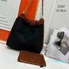 Designer - Borsa a tracolla da donna a tracolla deluxe in agnello di peluche, borsa in peluche di grande capacità da donna