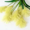 Dekorativa blommor 3-huvud Artificiellt vassgräs Silk Buketter Fake Flower Arrangement Simulering Pampas Diy Eco-vänlig heminredning