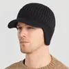 Berets Winter Earmuff Hat Women Men Outdoor Knitted Plus Velvet Thicken Warm Beanies Ear For Protection Bonnet Cover He