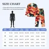 Men's Sleepwear Floral Print Pajama Sets Autumn Vibrant Flower Lovely Night Man 2 Pieces Oversize Custom Home Suit Birthday Present