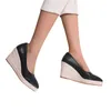 Geklede schoenen Strotouwzool Herfstwig Puntschoen Vrouw Sneakers Espadrilles Dikke hoge hak Slip-on platformpompen